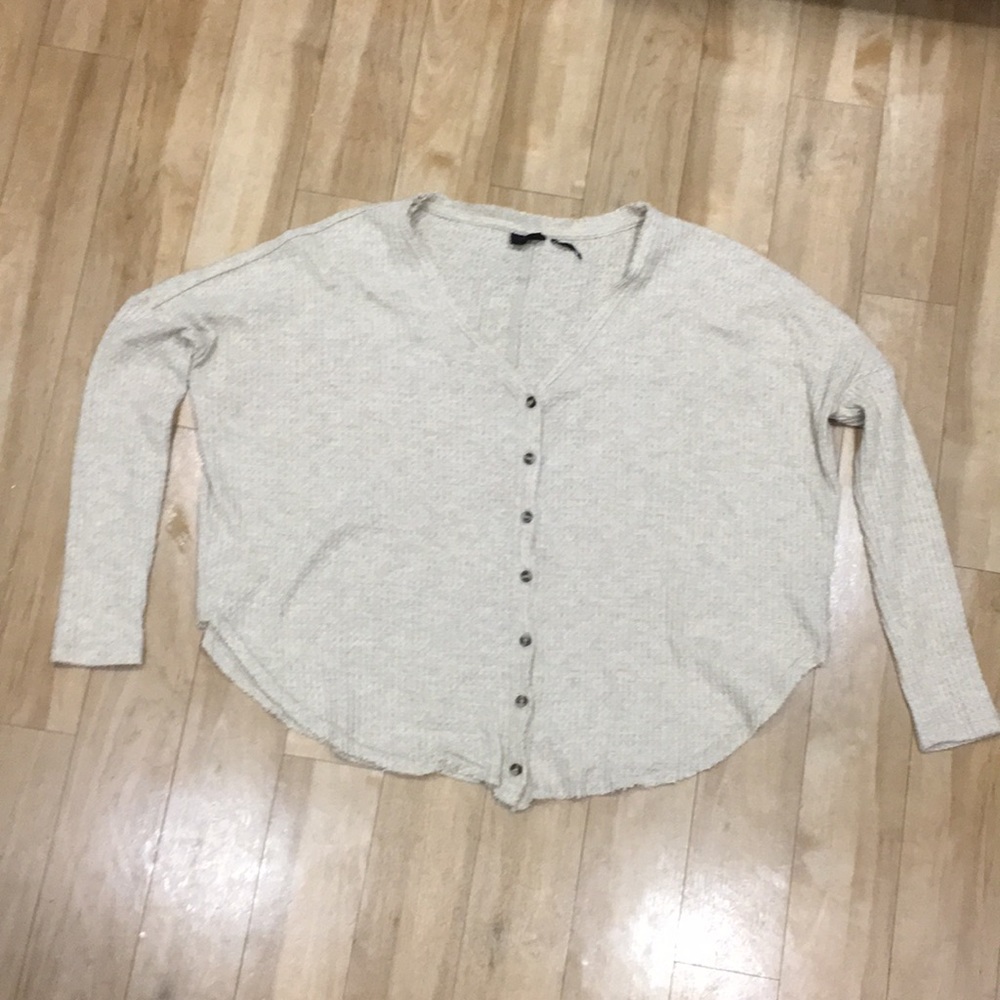 Urban Outfiter oversized thermal button-front top